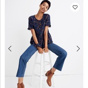 Madewell - Silk Stanza Ruffle-Hem Top